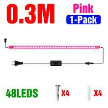 LED Grow Light Bar Full Spectrum AC220V Green Plant Lamp UV IR Red Blue Indoor Hydroponic Flower Seedling Potted Succulent Vegetables Tomato Cactus Bonsai Moss Fish Tank Aquatic Plants Cultivation Growth Box Fill Lighting Pink /Sunlight 1-12Heads With EU Plug 30CM/50CM 11.81Inch/19.69Inch - EU C Type Plug(220-240V) - View 26