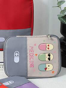 Portable Medical Bag With Cute Pill Print, Compact First Aid Kit, Convenient Storage Bag For Travel And Home Use, Small Medicine Pouch, Emergency Pack, Multi-Color Options, Suitable For Daily/Outdoor/Travel Use, Essential For Health-Conscious And On-The-Go Users, Great Gift For Mother's Day, Valentine's Day, Daily Medical Organization - Multicolor - View 8