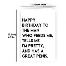 1Pc Funny Birthday Card Gift For Men Husband Boyfriend Him,Cheeky And Romantic Bday Card - View 3