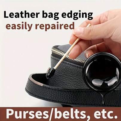 Leather Edge Dyeing Kit, Black Leather Edge Dye, Suitable For Repairing And Dyeing Leather Edges, Belts And Straps, Great For Dyeing And Repairing Edges Of Bags, Belts And Straps