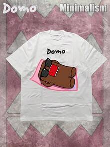 DOMO-KUN Patterned-Shirt (Cotton-Shirt) Printed-Shirt Graphic Tee Unisex-Shirt Casual And Comfortable Men's Cotton-Shirt. Interesting Pattern-Shirts - 白色 2 - 查看 1