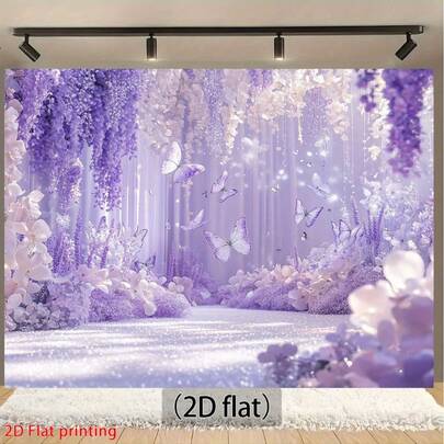 Banner trang trí tiệc phẳng 2D, 1 tấm phông nền bằng polyester, họa tiết hoa, thích hợp cho phông nền đám cưới, phòng ốc, vườn, nhà cửa, câu lạc bộ, trang trại, không cần điện, dễ treo, thiết kế phẳng 2D.