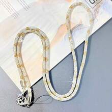 1pc Colorful Triangle Pattern Rhinestone Phone Lanyard, Detachable Design, Can Be Worn As Necklace, Wristlet, Crossbody, Multi-Functional Chain, Sparkling Rhinestone Decoration, Sturdy Cord For Bag/Phone - Multicolor - View 11