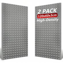 Tấm xốp cách âm TOUO Sound Dampening Acoustic Foam, 1-4 tấm hình chóp, kích thước 47.2"X23.6", dùng để cách nhiệt tường cho phòng thu âm tại nhà hoặc KTV. - Kim tự tháp - Xem 9