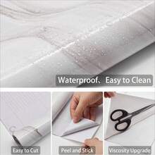 ucdfi 1 Rollo de papel tapiz autoadhesivo impermeable de PVC para decoración de cocina, pegatinas de pared para decoración de habitaciones, armarios, muebles de cocina y baño - mármol - Ver 5