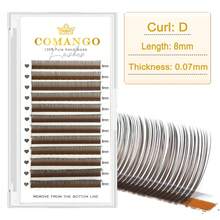 CoMango 12排C/D棕色5D花型假睫毛，蓬松浓密，纤长轻盈，预先扇形排列的睫毛簇，单根假睫毛，假睫毛，仿睫毛 - 棕色 - 查看 32