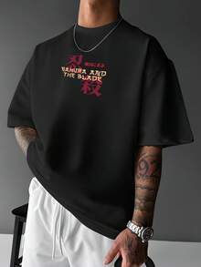 Dope | Summer Subculture Japanese Samurai Dark Style Print Crew Neck Short Sleeve T-Shirt - Black - View 8