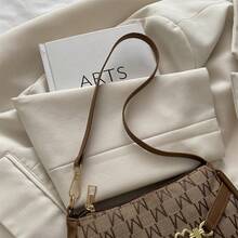 Fashionable Versatile Casual Letter Jacquard Shoulder Bag - Brown - View 6