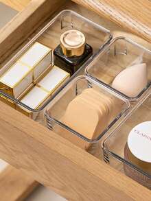 Set de 4 piezas Caja de almacenamiento de cajón multiusos, organizador de escritorio, almacenamiento de cocina, caja de almacenamiento de cosméticos, adecuado para juego de té, vajilla, cosméticos, etc. - Multicolor - Ver 8