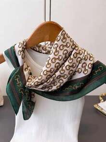 度假休闲链条印花围巾 - 綠色 - 查看 3