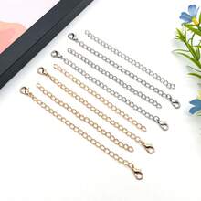 20/50 piezas Extensores de cadena para hacer joyas, colas de extensión plateadas y doradas con broches de langosta para collares, pulseras, tobillos, llaveros - Desmontables - Multicolor - Ver 7