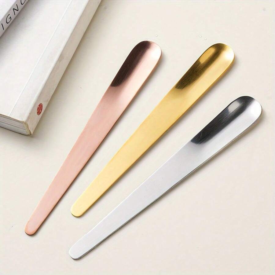 1件/4件装不锈钢咖啡勺、冰淇淋勺、长柄搅拌勺、日式扁头甜点酸奶勺 - 彩色 - 查看 1