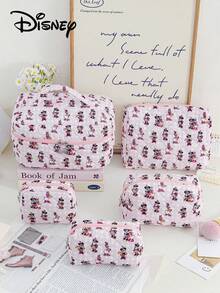 Disney Túi đựng mỹ phẩm du lịch cỡ lớn họa tiết hình thoi Minnie Mouse, túi đựng mỹ phẩm cầm tay màu hồng hoạt hình, túi đựng băng vệ sinh cho nữ, túi đựng mỹ phẩm có khóa kéo, túi đựng mỹ phẩm du lịch xách tay, bộ túi đựng mỹ phẩm bằng vải mềm họa tiết hình thoi. - Nhiều màu - Xem 16