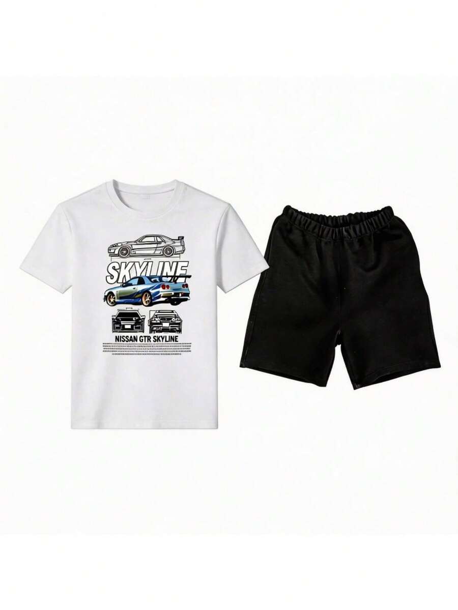Men T-Shirt Co-Ords - White 2 - View 1