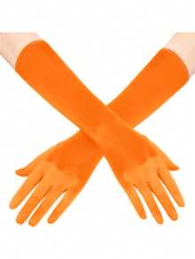 1 双女士歌剧长手套 - 20 年代派对服装 - 及腕缎面茶会歌剧新娘手套 - 公主配饰 - 彩色 - 查看 4