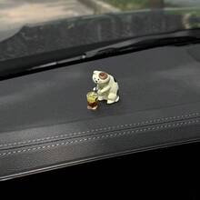 2pcs Cute Cat & Lemon Tea Car Dashboard Decor, Interesting Rearview Mirror Hanging Ornament, Car Interior Decoration, Home Office Garden Landscape Decor - A - View 2