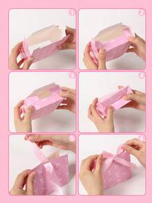 6pcs Pink Bow Gift Bags With Ribbon, Suitable For Baby Shower Party, Girl Birthday Party Gift Boxes, Gender Reveal Party, Bridal Shower Wedding Candy Bags, Newborn Party Snack Bags, Baby Party Favors, Can Be Used For Tabletop Decor, 1st Birthday Party Supplies, Baby Shower Decorations, Gender Reveal Decorations, Wedding Decorations, Birthday Decorations, Birthday Gifts, Pink Bow Party Decor - Pink and White Bow - 查看 10