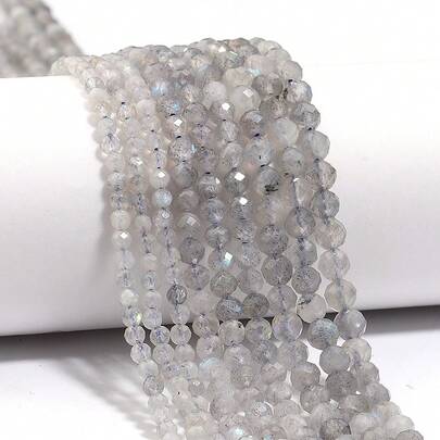 1 String Sparkling Faceted Labradorite Beads, 2/3/4mm Round Loose Beads - Ideal For DIY Jewelry Making, Bracelets And Necklaces, Natural Stone Crafts