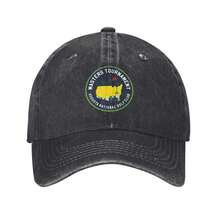 1pc MASTERS TOURNAMENT AUGUSTA NATIONAL GOLF CLUB Personalized Printed Baseball Cap Vintage Washed Baseball Cap Retro Distressed Dad Hat Soft Adjustable Printed Streetwear Unisex Cap For Men Women - màu đen - Xem 1