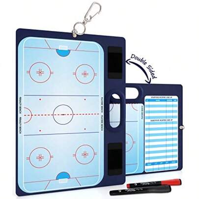 Tabla de borrado en seco para entrenadores de 15 x 10.5 pulgadas equipo de pizarrón blanca de doble cara incluye 2 marcadores de pizarrón blanca para los accesorios de hockey lo que lo convierte en