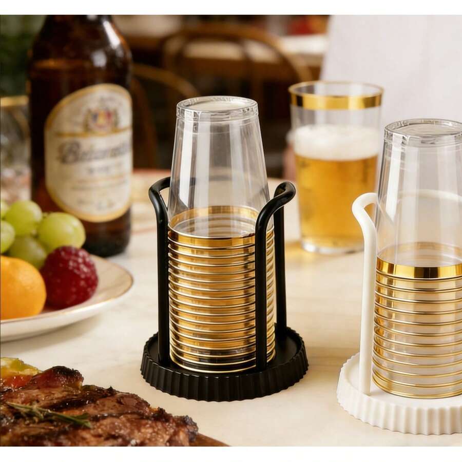 25/50个装杯架,酒杯架,杯子收纳架,金边杯,航空杯,啤酒杯,甜点杯,奶茶杯,杯子分配器,水杯,适用于家庭、派对、酒吧、生日派对、节日、婚礼、餐厅、活动、厨房、奶茶店、饮料店 - 彩色 - 查看 1