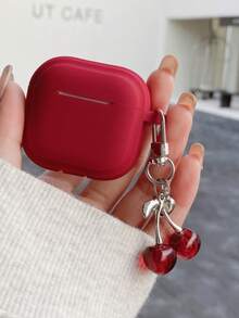 1pc Compatible With AirpodsPro 3 2025 Case Soft Silicone Headhone Cover Compatible With AirpodsPro 2 4 3 2 1 Pro2 Pro3 Cases With Cherry Pendant - Multicolor - View 6