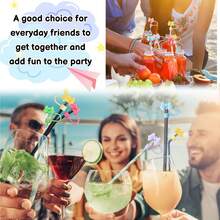 12pcs Reusable Straw Covers With Bow Tie Design, Cute Straw Toppers, Dust-Proof Straw Caps Compatible With 10mm Straws, Cup Accessories - Multicolor - View 7