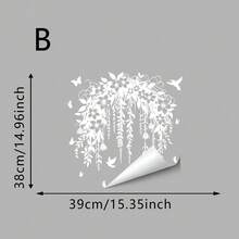 1/2pcs White Bird & Floral Window Stickers, DIY Removable Static Cling Decals, Suitable For Bedroom, Living Room, Balcony And Shop Window Decoration In Spring And Summer - Flowers and Butterflies - View 12