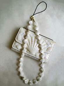 贝壳主题手机挂绳串珠手机带吊坠，防摔挂件，适合作为礼物送给亲朋好友 - 彩色 - 查看 4