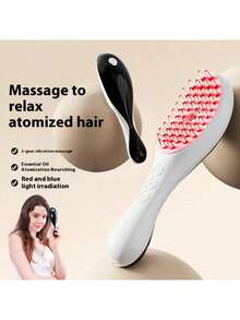 Electric Massage Comb. Anti-Hair Loss Acupressure Massager, Phototherapy Hair Care Brush, Hair Massage Comb. Type-C Fast Charging (Includes 180mAh Lithium Battery). Multi-Level Adjustment. Red & Blue Dual Light + Essential Oil Mist Nourishment + 3D Vibration. Compact And Portable. Suitable For Home And Professional Hair Salons For Women. - View 1
