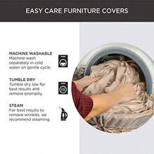 Surefit Cobertor Estirable para sillón diseño a Rayas Elástico Franjas 42" Tall 1 uds. por Paquete - Sillón orejero color crema - Ver 6