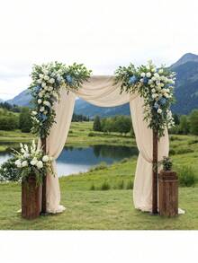 1 Roll Champagne Color Large Size 2.46ft*164.04ft DIY Tulle Bridal Veil, Mosquito Net, Handmade Sewing Wedding Decor, Photography Backdrop Fabric, Suitable For Wedding Decoration, Party, Birthday, Home, Outdoor - H-Champagne - View 11