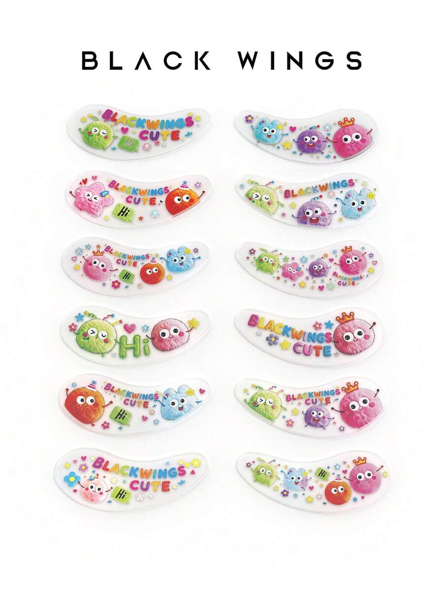 BLACKWINGS 1 Cặp/6 Cặp Miếng Đệm Tách Mi Thiết Kế Nguyên Bản, Miếng Đệm Nâng Mi Nối, Bộ Dụng Cụ Nâng Mi Tái Sử Dụng, Miếng Đệm Uốn Mi, Miếng Đệm Nâng Mi Silicone