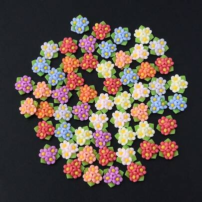 30 chiếc hoa hồng ba tầng lá nhỏ, nhiều màu sắc, làm từ nhựa hỗn hợp, kích thước 1.1cm/0.43inch - Dùng cho nghệ thuật làm móng, đám cưới, trang sức thủ công, sổ lưu niệm & phụ kiện, trang trí móng tay hoa lá, thiết kế cánh hoa tinh tế, đồ trang trí bền, nguyên liệu thủ công sáng tạo cho nghệ sĩ, dùng để trang trí băng đô, quần áo, giày dép, mũ, hạt trang trí, đá đính DIY