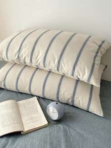 2个100%涤纶简约条纹枕套（不含枕芯），用途广泛，可机洗，适合所有季节 - 彩色 - 查看 7