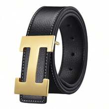 男士腰带，高端经典字母H扣休闲时尚腰带 - 彩色 - 查看 1
