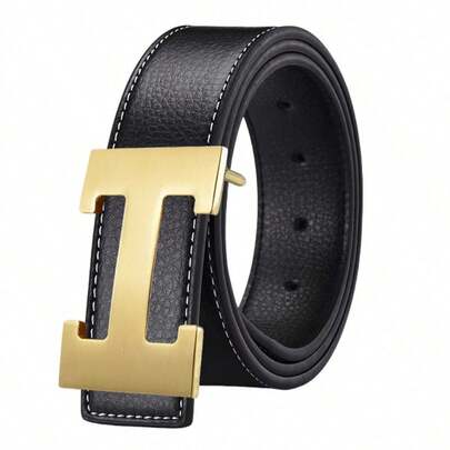 Men's Belt, High-End Classic Letter H Buckle Casual Fashionable Waist Strap