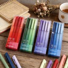 4pcs Gradient Morandi Color Neutral Pens Set, Purple/Red/Blue/Green, 0.5mm Smooth Writing Ballpoint Pens With Transparent Vertical Box Packaging, Refreshing And Soft, Suitable For Study, Office And Other Scenarios, Practical And Stylish. - Gel Pen - View 11