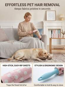 30pcs Cartoon Lint Roller With Adhesive Refills, Strong Adhesive For Pet Hair, Clothes And Sofa, Ergonomic Handle - Multicolor - View 3