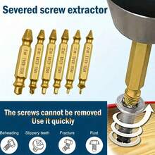 4pcs/6pcs Damaged Screw Extractor Set, High Speed Steel Reverse Thread Broken Bolt Remover Tool, Dual-Ended Screw Extractor, Suitable For Easily Removing Bolts, Screws And Broken Studs - A - View 4