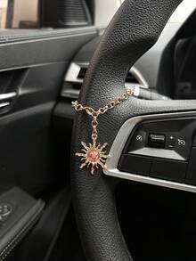 Sun God Car Hanging Ornament, Retro Sun Pendant Steering Wheel Decor, Car Accessories - A - View 1