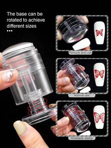 Bộ dụng cụ làm móng nghệ thuật in hình bằng silicon 1/2 món, bao gồm 1 dụng cụ gạt móng, 1 đầu dập móng xoay điều chỉnh được, dụng cụ gạt móng dễ sử dụng, phù hợp cho các tiệm làm móng chuyên nghiệp. - Nhiều màu - Xem 3