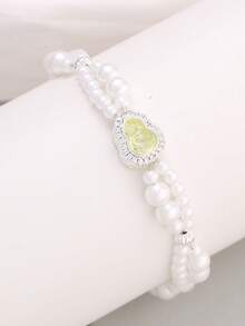 1 pieza Pulsera de perlas de alta definición, una colección de joyas de moda para regalo del Día de San Valentín - Pulsera - Ver 8