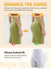 Unisex Silicone Butt Lifting Underwear - High Waist Abdomen Control Thickened Lifting Leggings, Invisible Padded Shaping Pants, Suitable For Sports And Daily Wear - Light Grey - View 5
