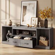 BALCONERA 148 Cm High TV Cabinet For TVs Up To 65 Inches With 2 Doors – 3 Adjustable Shelves – Entertainment Center For Living Room And Bedroom - trắng - Xem 2