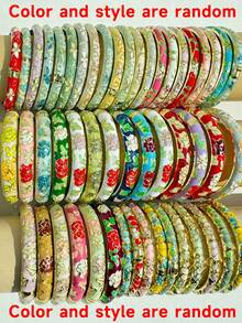10/7/5/3/1pc(S) Random Color & Style Vintage Elegant Luxurious Palace Enamel Drip Oil Leaf & Flower Metal Bangle Bracelet - Multicolor - View 8