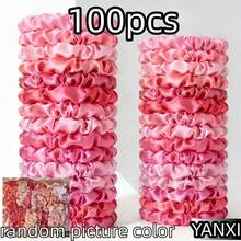 16/32个粉色缎面发圈，丝滑百搭优雅可爱发绳，适合女性，多色混搭，韩版时尚发饰，头饰，弹力发带，发饰套装，四季皆宜的头部配饰，发圈 - 彩色 - 查看 12