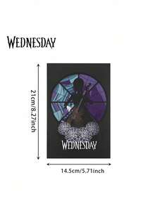 MGM 1pc Official "Wednesday" Notebook, Wednesday Addams Dark Academy Theme Design, Eternal Night Academy Gothic Aesthetic Diary, Suitable For Writing, Drawing And Daily Recording, High-Quality Stationery For Study And Office, Durable Collectible Notebook, Suitable For Students, Creators And Fans, Birthday Party Gift - Addams - View 3