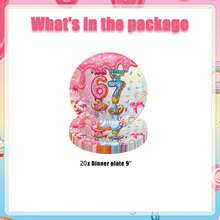 10/20/40pcs 6-7 Years Old Birthday Decorations, Including 7-Inch And 9-Inch Dessert Paper Plates With "6 To 7" Printed Donut Pattern In Pink And Blue, Suitable For 7th Birthday, Game Parties And Celebration - View 10