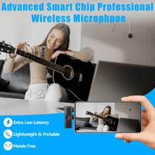 2.4G Wireless Lavalier Microphone, Type-C Interface, Plug And Play, Ultra-Low Latency, Built-In Noise Reduction Chip, Suitable For Video Recording, Interview, Podcast, Vlog, 50mAh Rechargeable Battery - Black - View 10